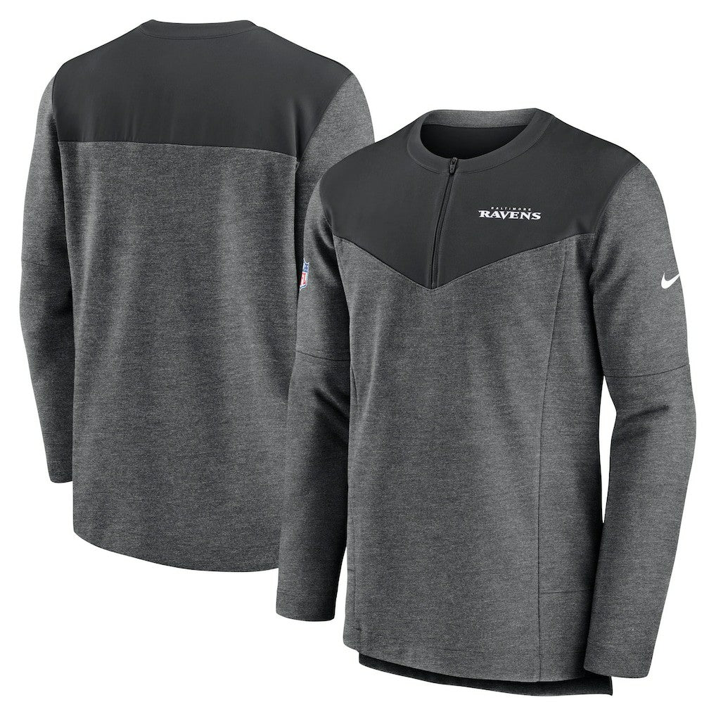 Baltimore Ravens Sideline Lockup Performance Quarter-Zip Top - Charcoal Tops