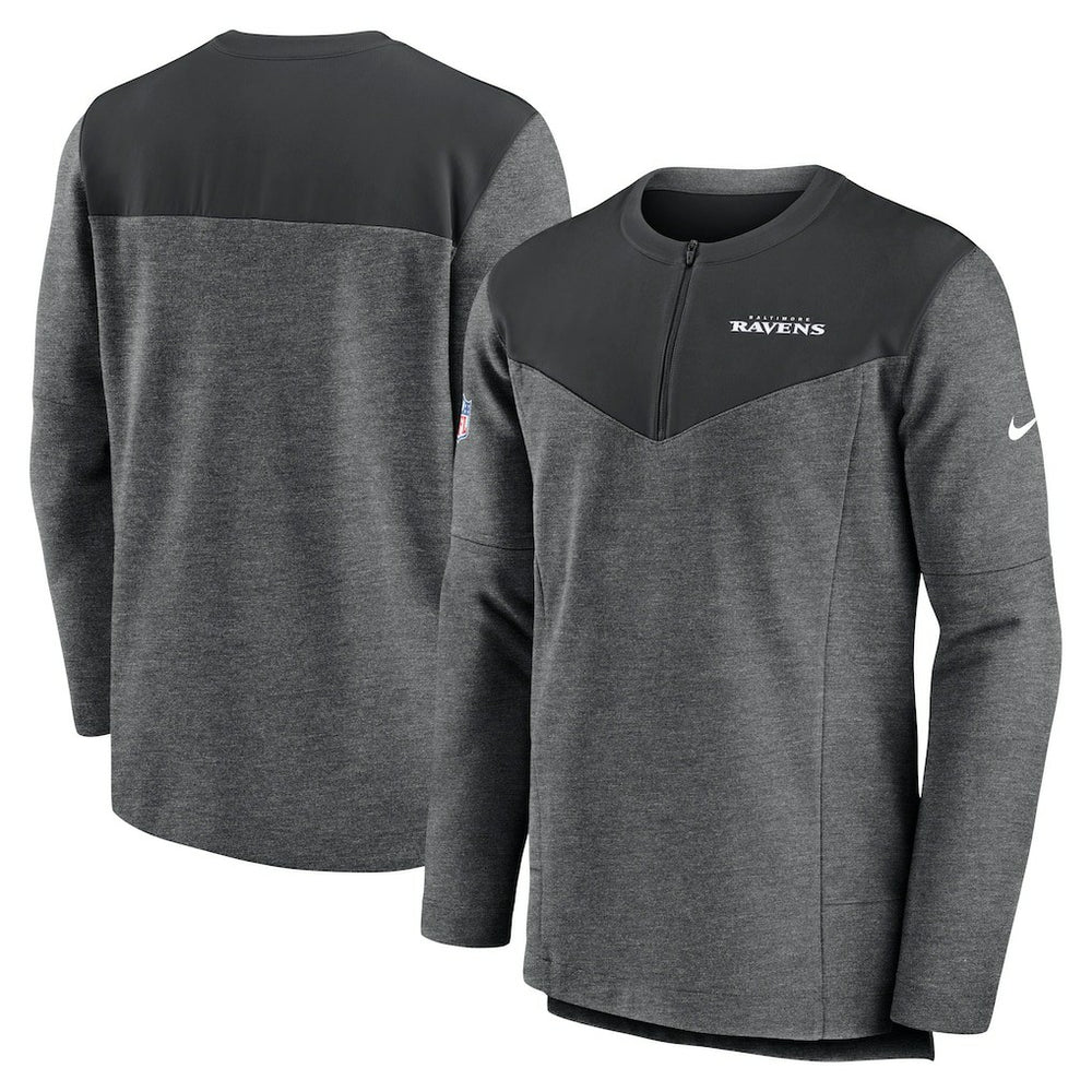 Baltimore Ravens Sideline Lockup Performance Quarter-Zip Top - Charcoal Tops