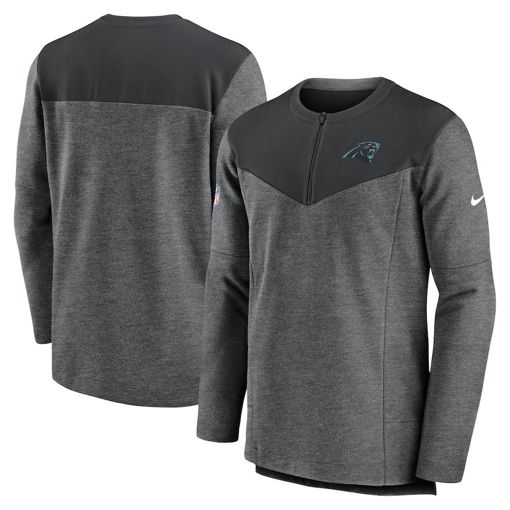 Carolina Panthers Sideline Lockup Performance Quarter-Zip Top - Charcoal Tops