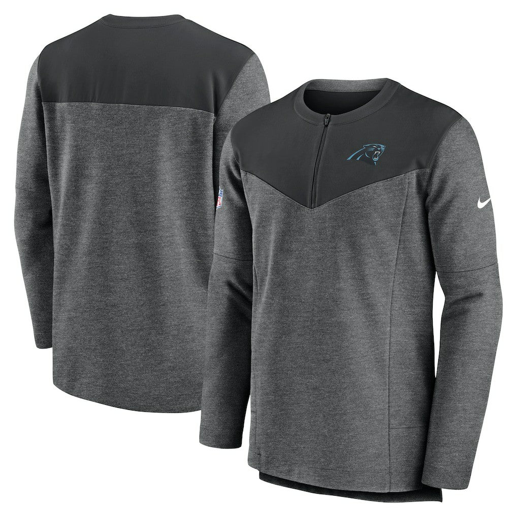 Carolina Panthers Sideline Lockup Performance Quarter-Zip Top - Charcoal Tops