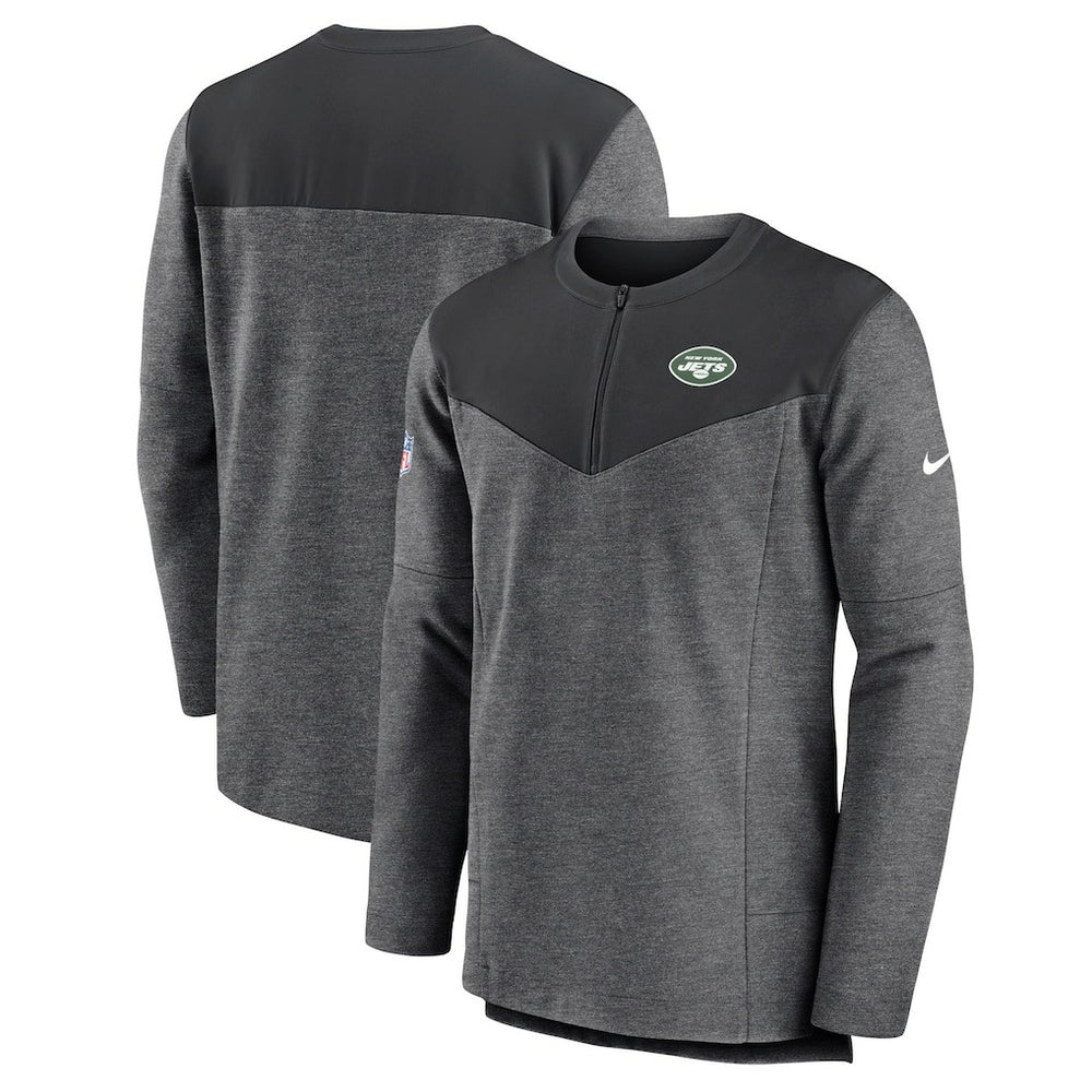 New York Jets Sideline Lockup Performance Quarter-Zip Top - Charcoal Tops