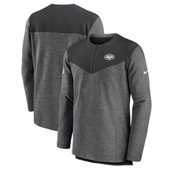 New York Jets Sideline Lockup Performance Quarter-Zip Top - Charcoal Tops