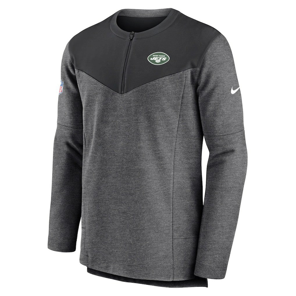 New York Jets Sideline Lockup Performance Quarter-Zip Top - Charcoal Tops