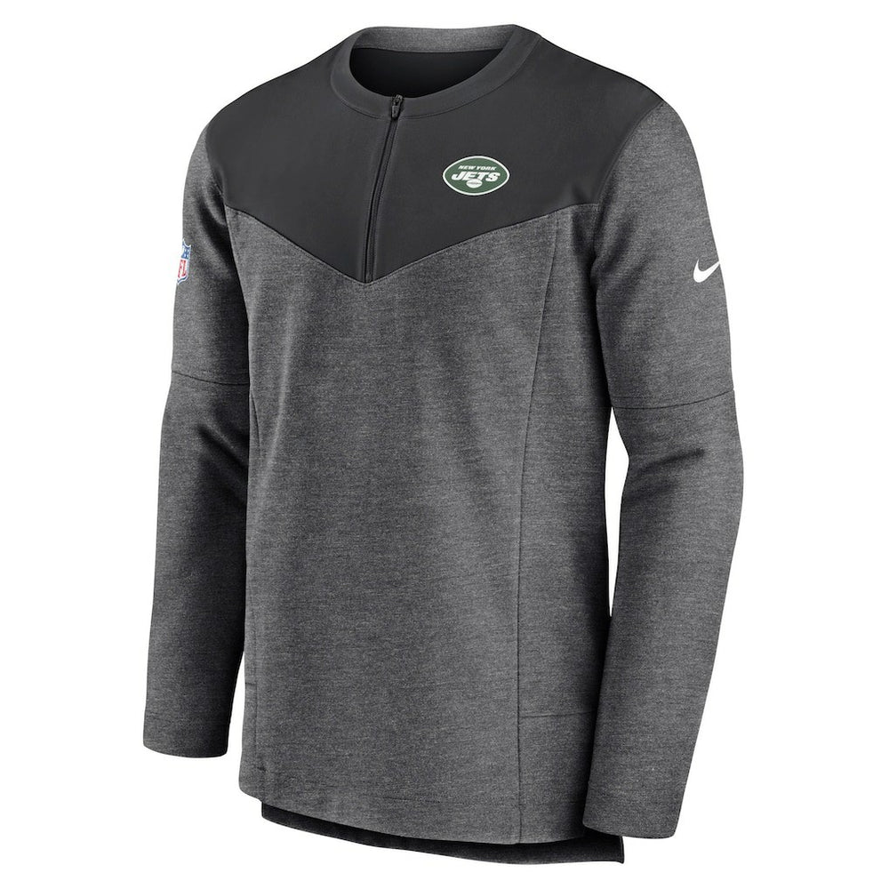New York Jets Sideline Lockup Performance Quarter-Zip Top - Charcoal Tops