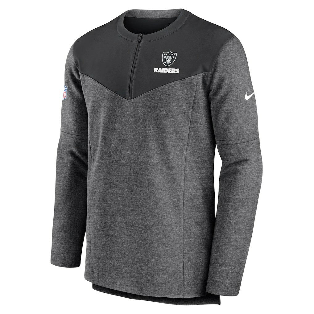 Las Vegas Raiders Sideline Lockup Performance Quarter-Zip Top - Charcoal Tops