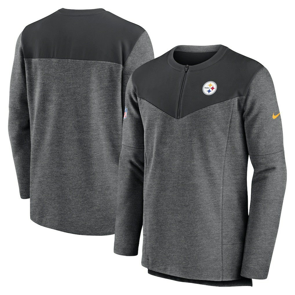 Pittsburgh Steelers Sideline Lockup Performance Quarter-Zip Top - Charcoal Tops