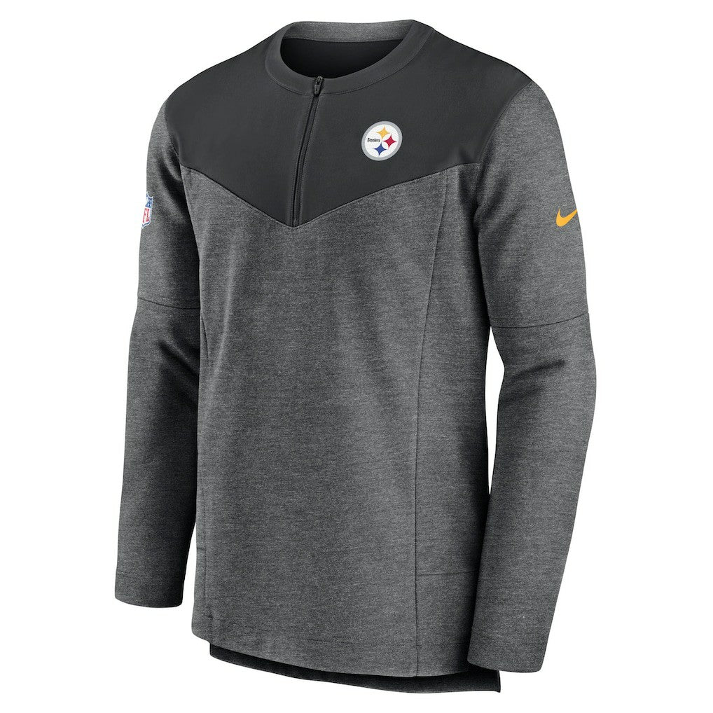Pittsburgh Steelers Sideline Lockup Performance Quarter-Zip Top - Charcoal Tops