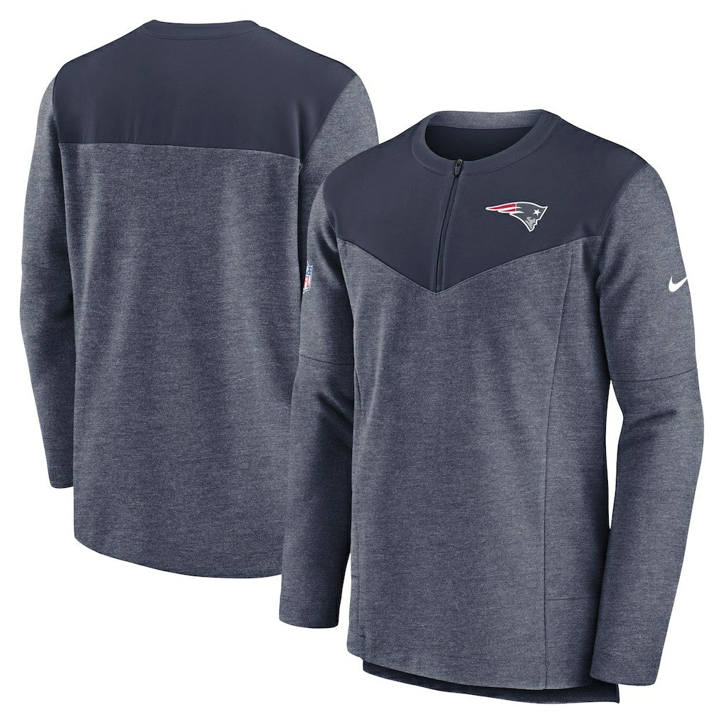 New England Patriots Sideline Lockup Performance Quarter-Zip Top - Navy Tops