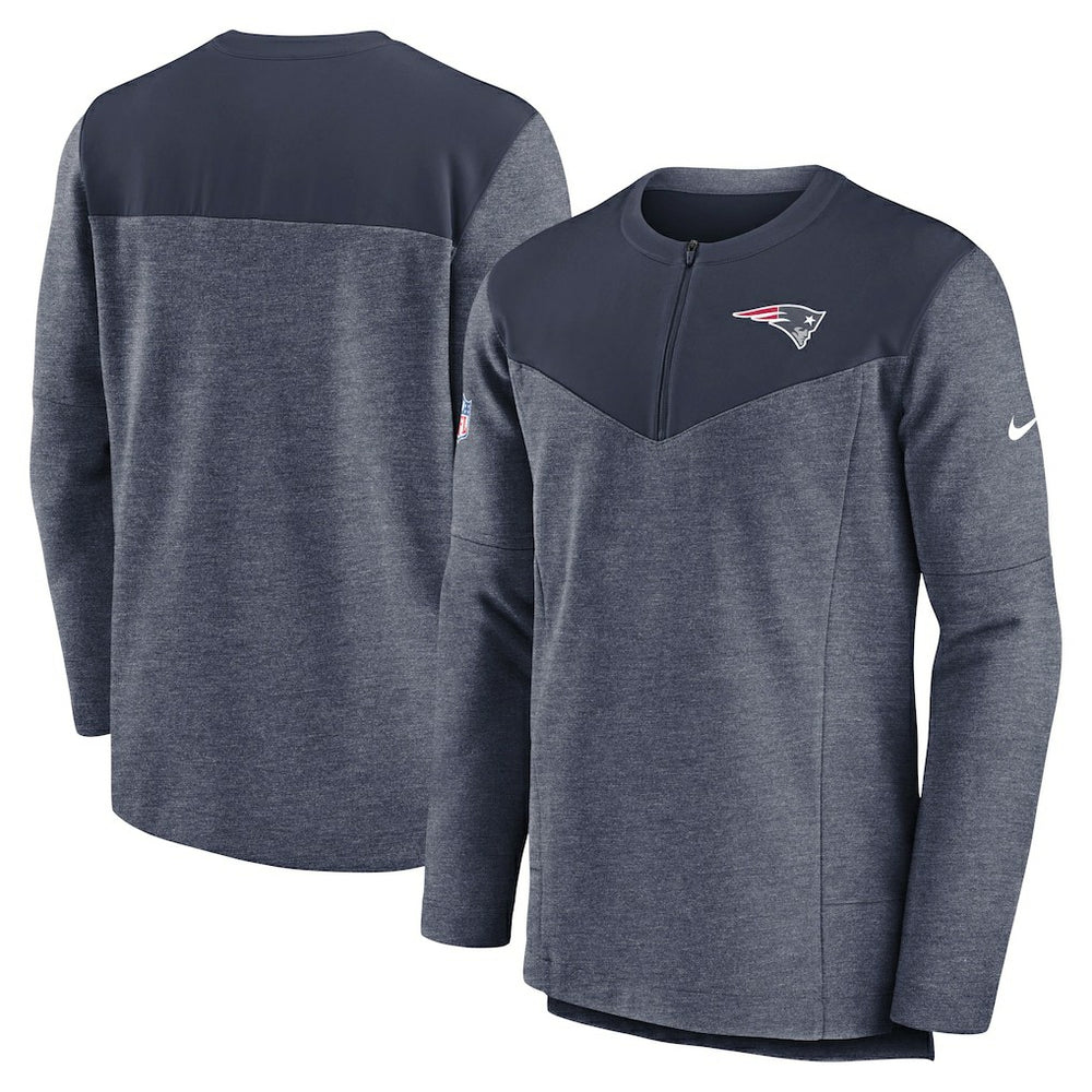 New England Patriots Sideline Lockup Performance Quarter-Zip Top - Navy Tops