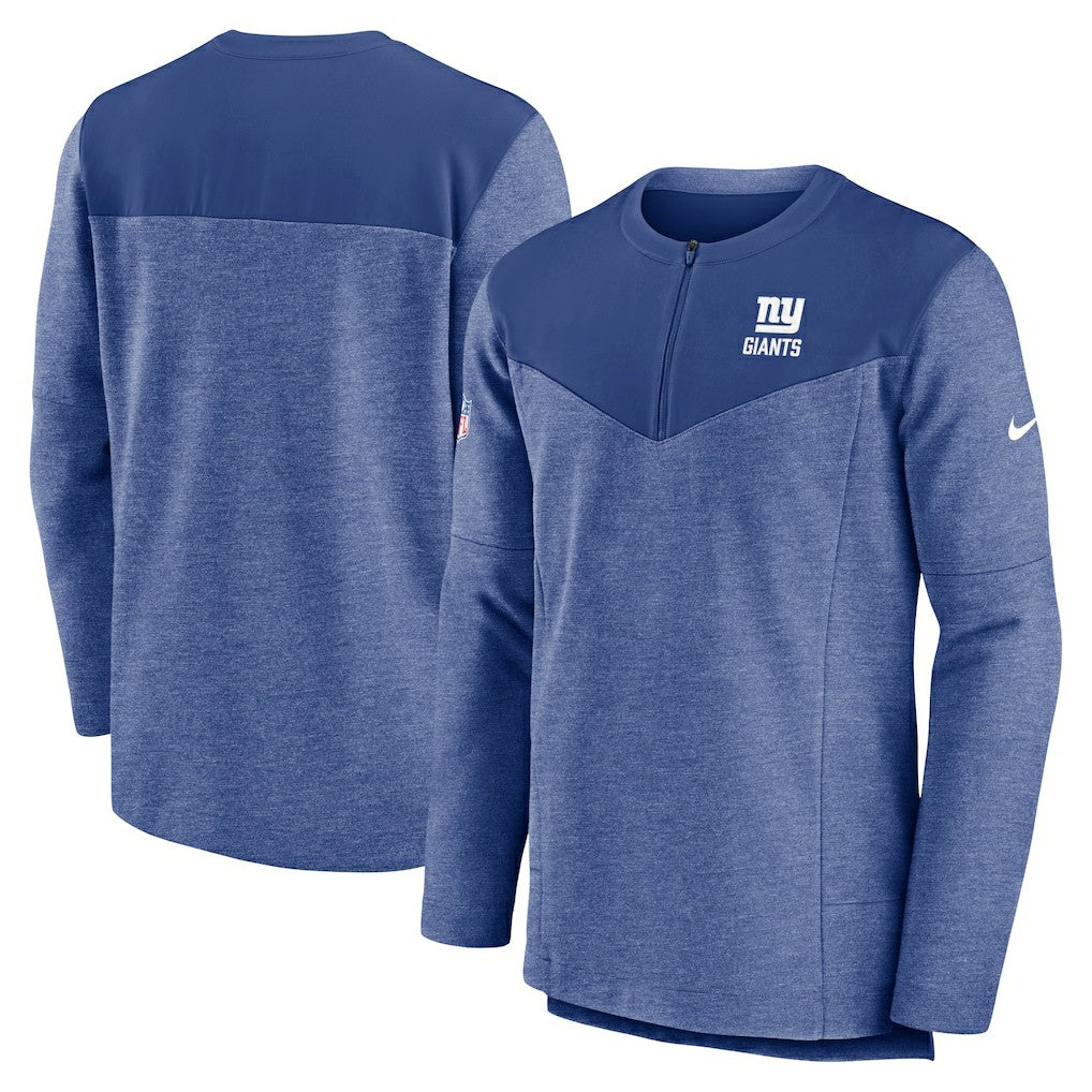 New York Giants Sideline Lockup Performance Quarter-Zip Top - Royal Tops