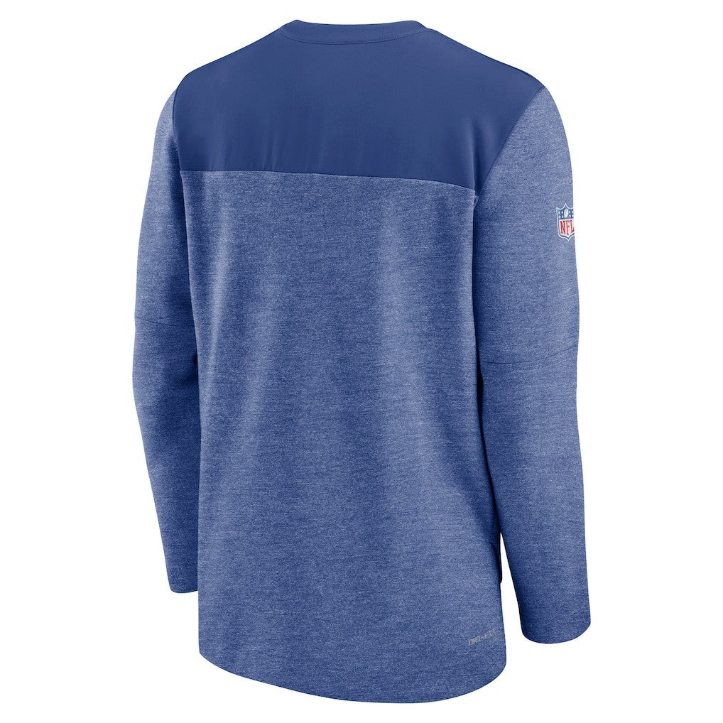 New York Giants Sideline Lockup Performance Quarter-Zip Top - Royal Tops