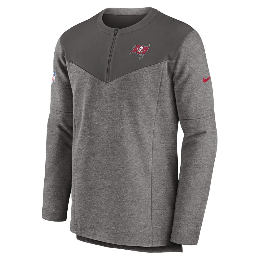 Tampa Bay Buccaneers Sideline Lockup Performance Quarter-Zip Top - Pewter Tops