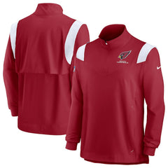 Arizona Cardinals Sideline Coaches Chevron Lockup Quarter-Zip Top - Cardinal Tops