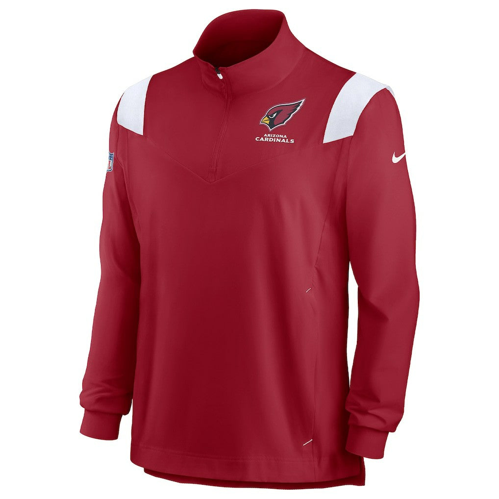 Arizona Cardinals Sideline Coaches Chevron Lockup Quarter-Zip Top - Cardinal Tops
