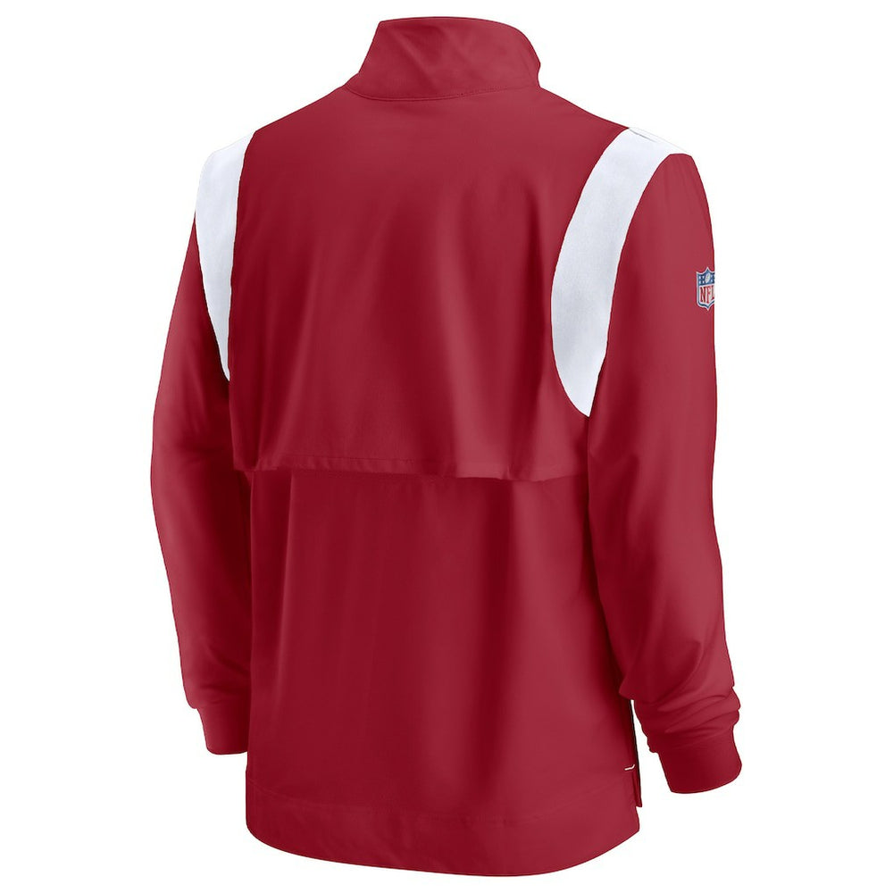 Arizona Cardinals Sideline Coaches Chevron Lockup Quarter-Zip Top - Cardinal Tops