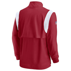Arizona Cardinals Sideline Coaches Chevron Lockup Quarter-Zip Top - Cardinal Tops