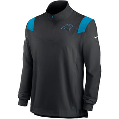 Carolina Panthers Sideline Coach Chevron Lockup Quarter-Zip Long Sleeve Top - Black Tops