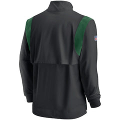 New York Jets Sideline Coach Chevron Lockup Quarter-Zip Long Sleeve Top - Black Tops