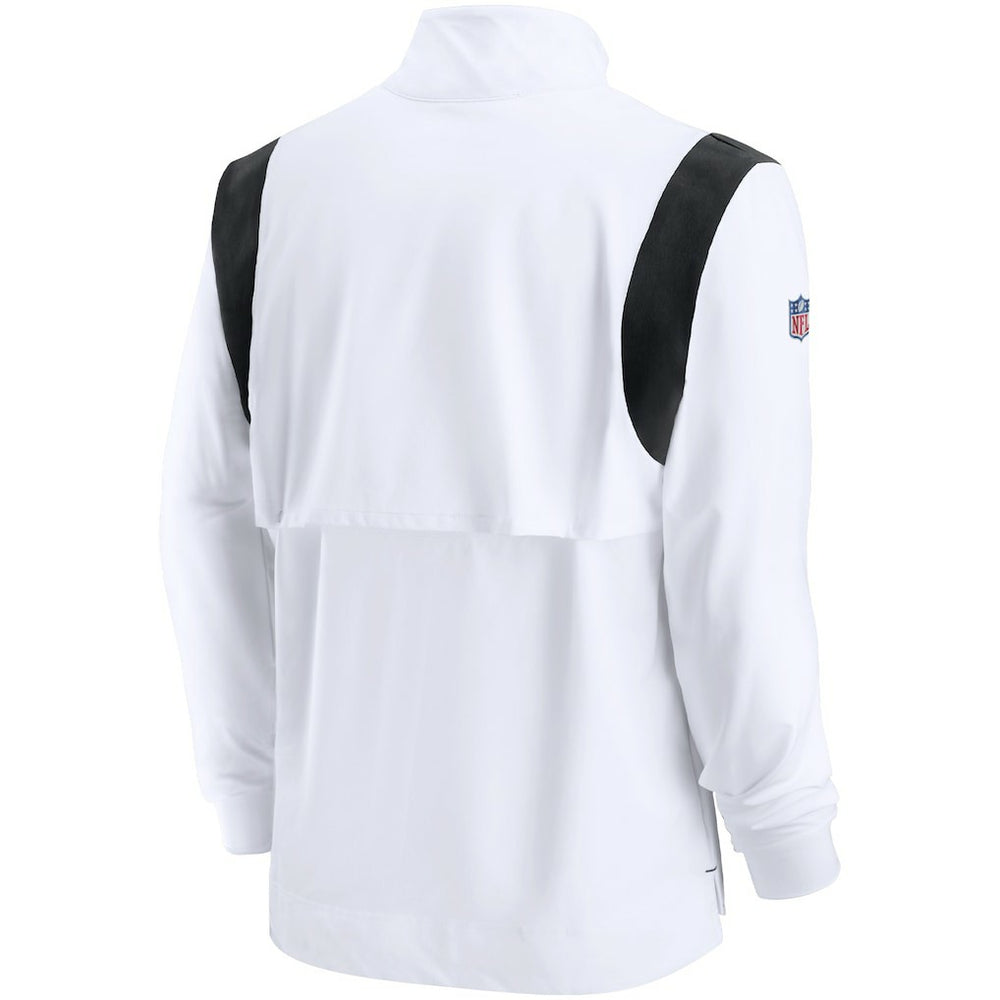 Las Vegas Raiders Sideline Coach Chevron Lockup Quarter-Zip Long Sleeve Top - White Tops