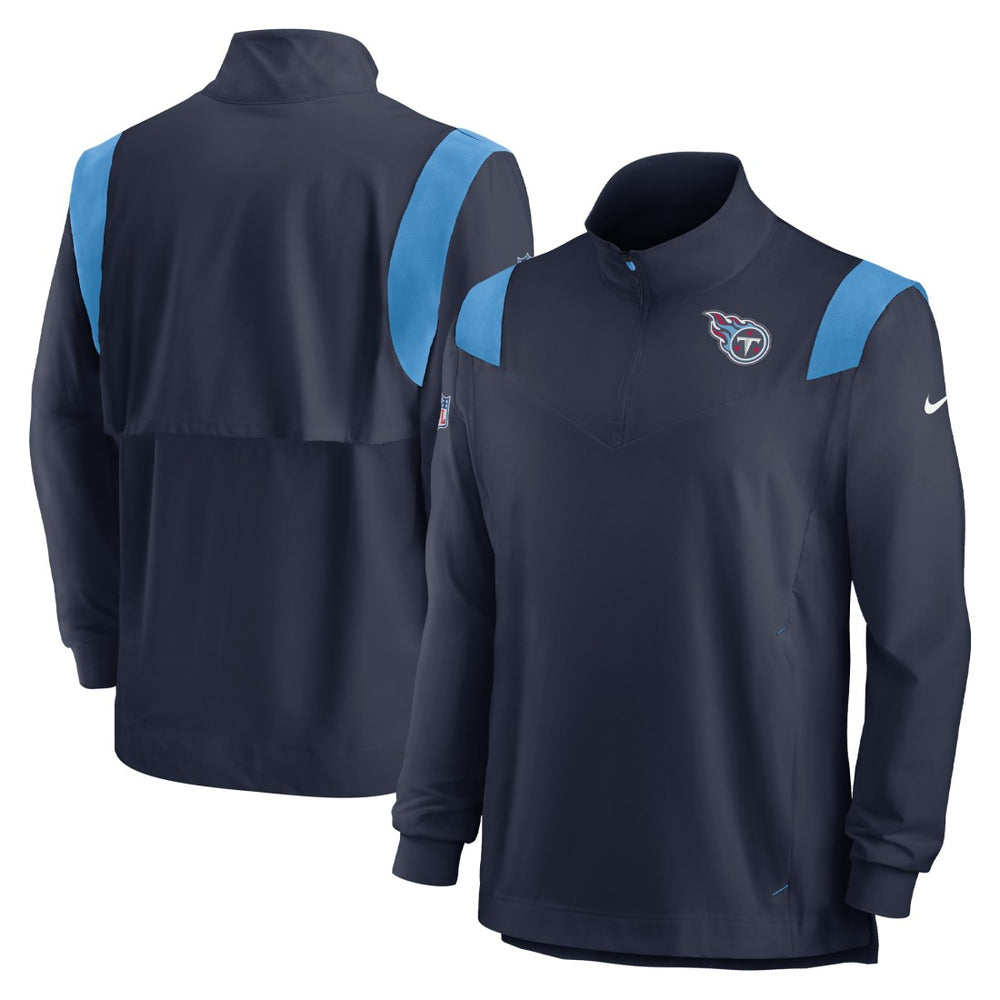 Tennessee Titans Sideline Coach Chevron Lockup Quarter-Zip Long Sleeve Top - Navy Tops