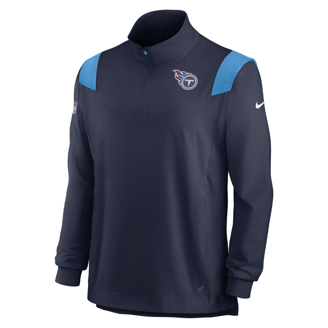 Tennessee Titans Sideline Coach Chevron Lockup Quarter-Zip Long Sleeve Top - Navy Tops