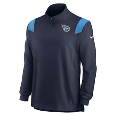Tennessee Titans Sideline Coach Chevron Lockup Quarter-Zip Long Sleeve Top - Navy Tops