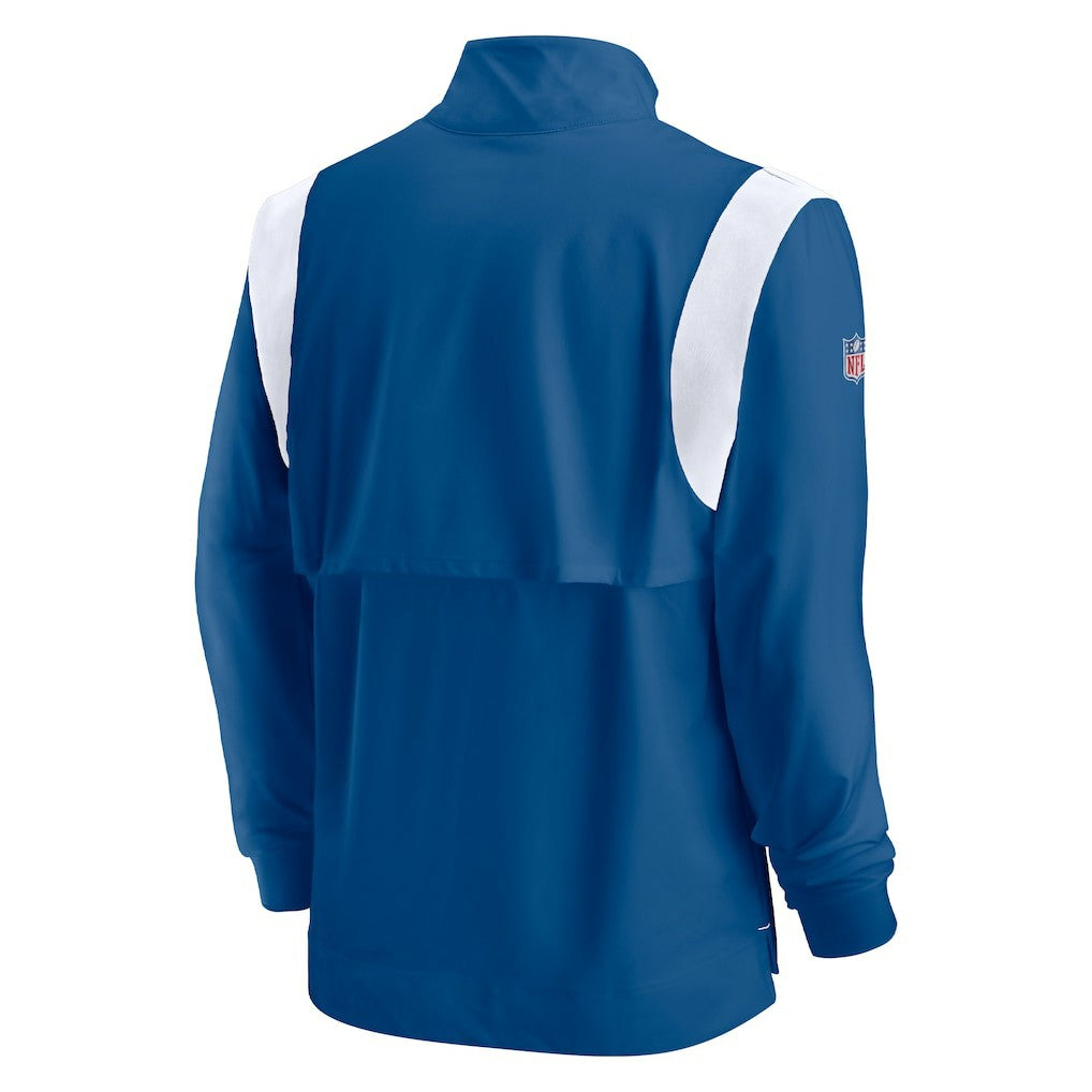 Indianapolis Colts Sideline Coach Chevron Lockup Quarter-Zip Long Sleeve Top - Royal Tops