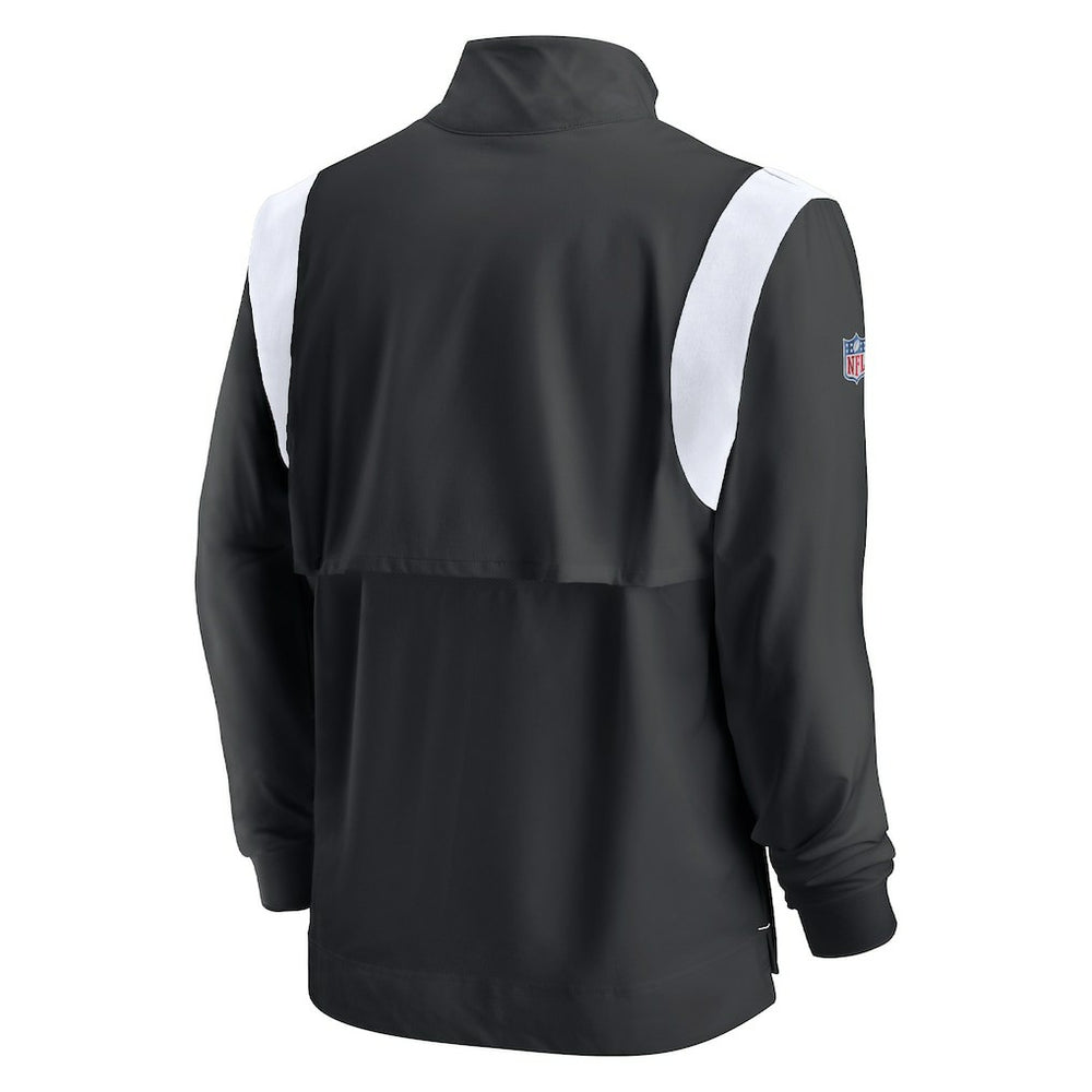 Las Vegas Raiders Sideline Coach Chevron Lockup Quarter-Zip Long Sleeve Top - Black Tops