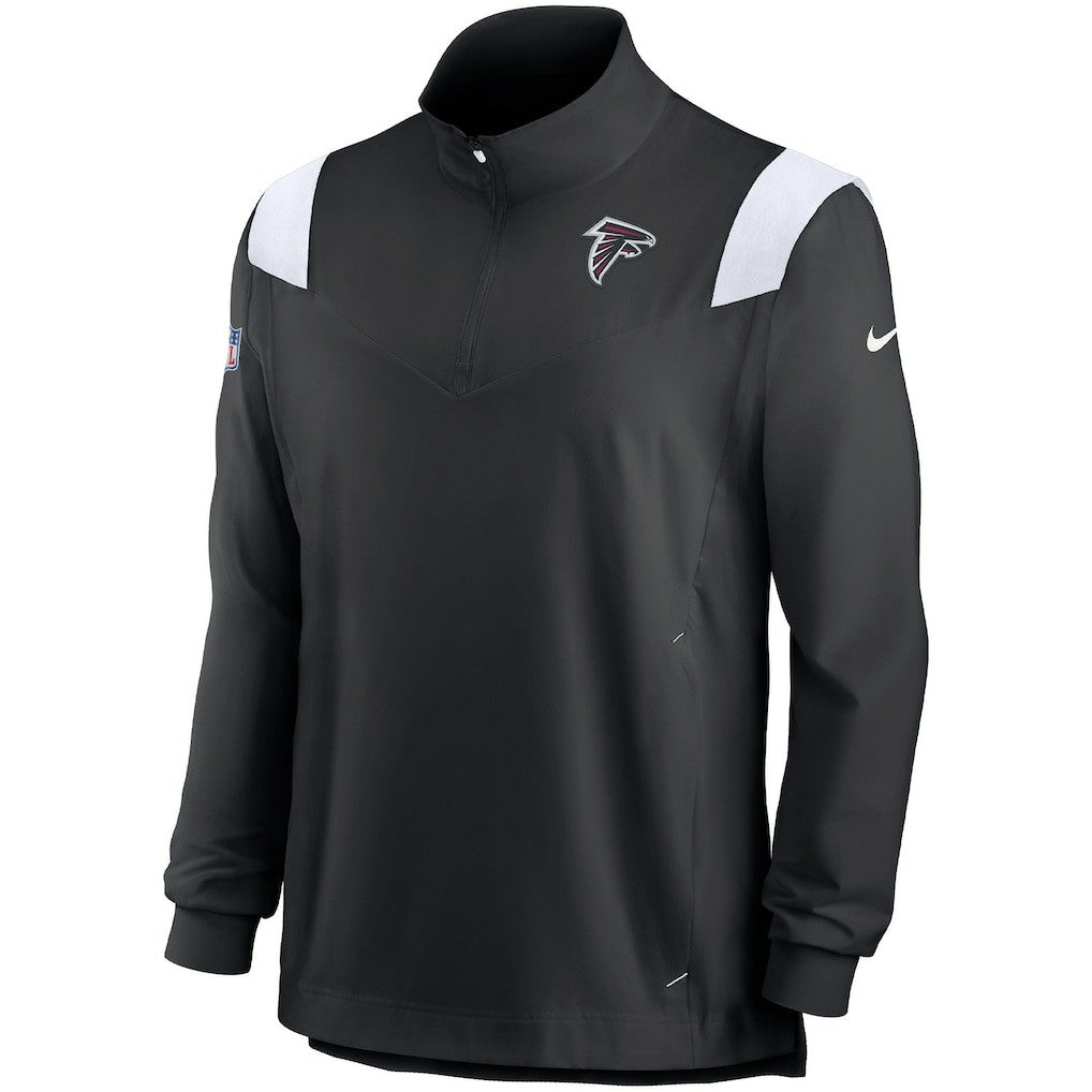 Atlanta Falcons Sideline Coach Chevron Lockup Quarter-Zip Long Sleeve Top - Black/White Tops
