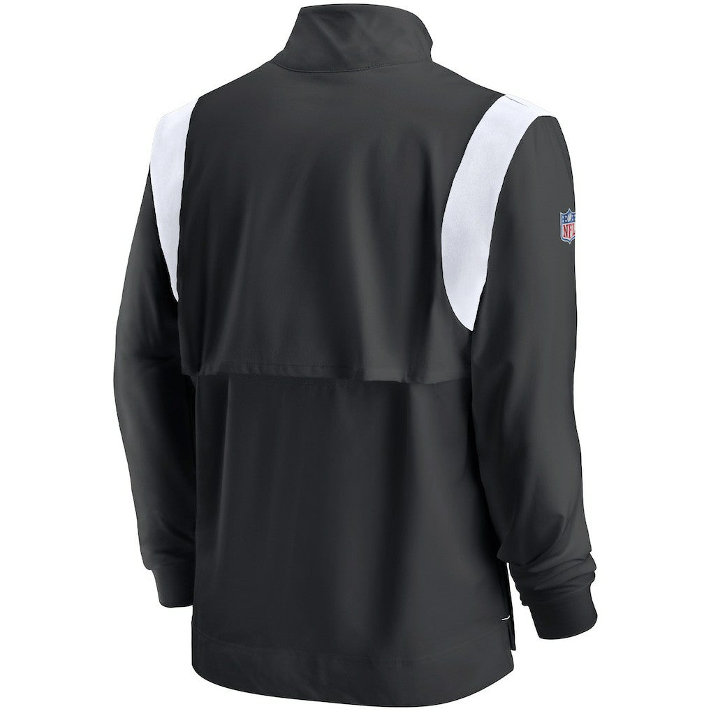 Atlanta Falcons Sideline Coach Chevron Lockup Quarter-Zip Long Sleeve Top - Black/White Tops