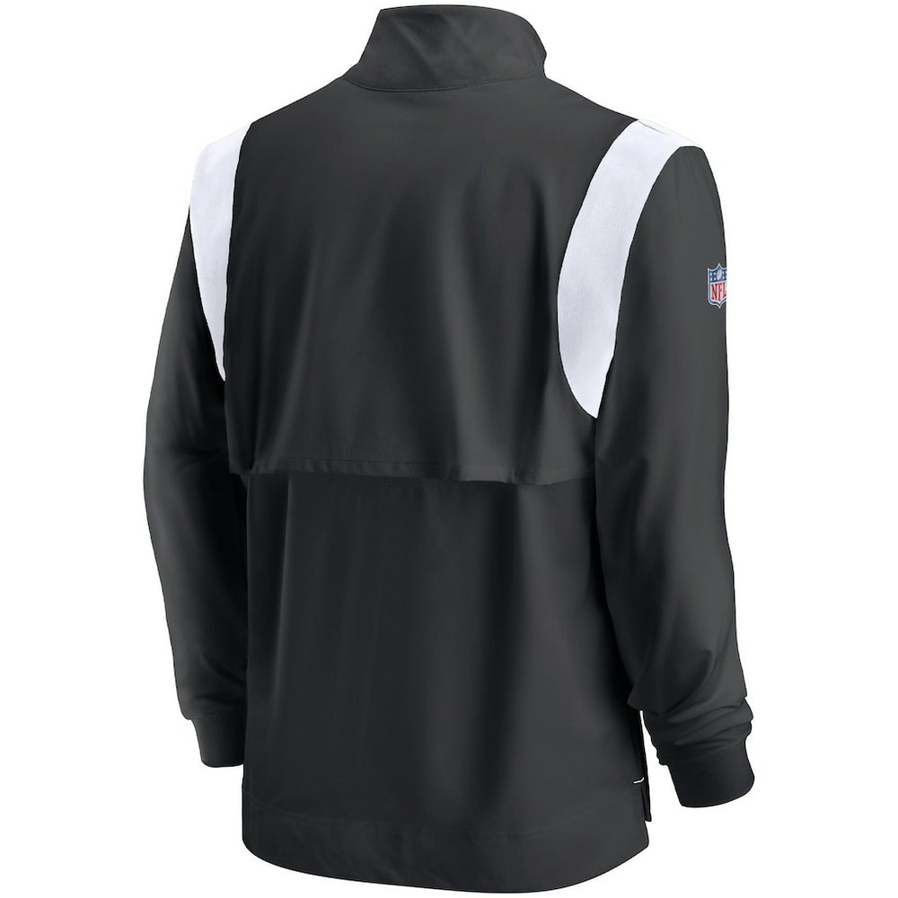 Atlanta Falcons Sideline Coach Chevron Lockup Quarter-Zip Long Sleeve Top - Black/White Tops