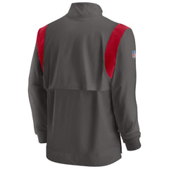 Tampa Bay Buccaneers Sideline Coach Chevron Lockup Quarter-Zip Long Sleeve Top - Pewter Tops