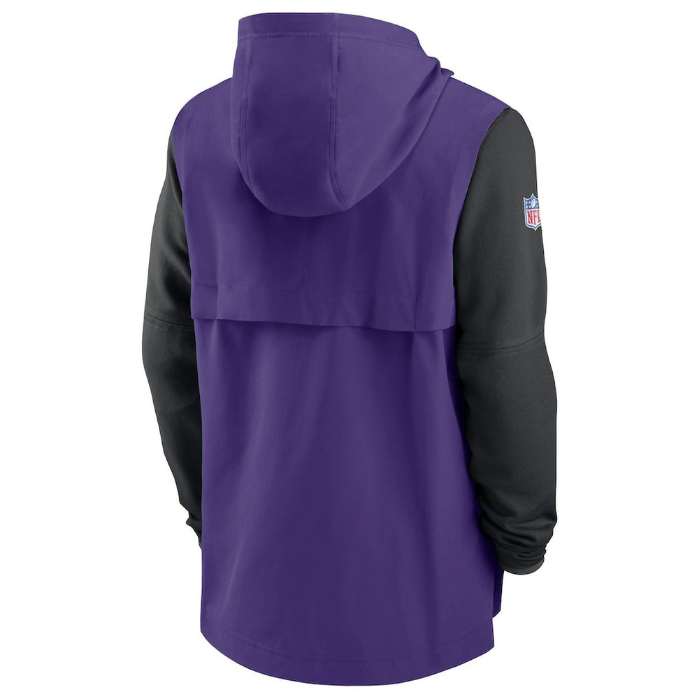 Minnesota Vikings Sideline Player Quarter-Zip Hoodie - Purple/Black Hoodies
