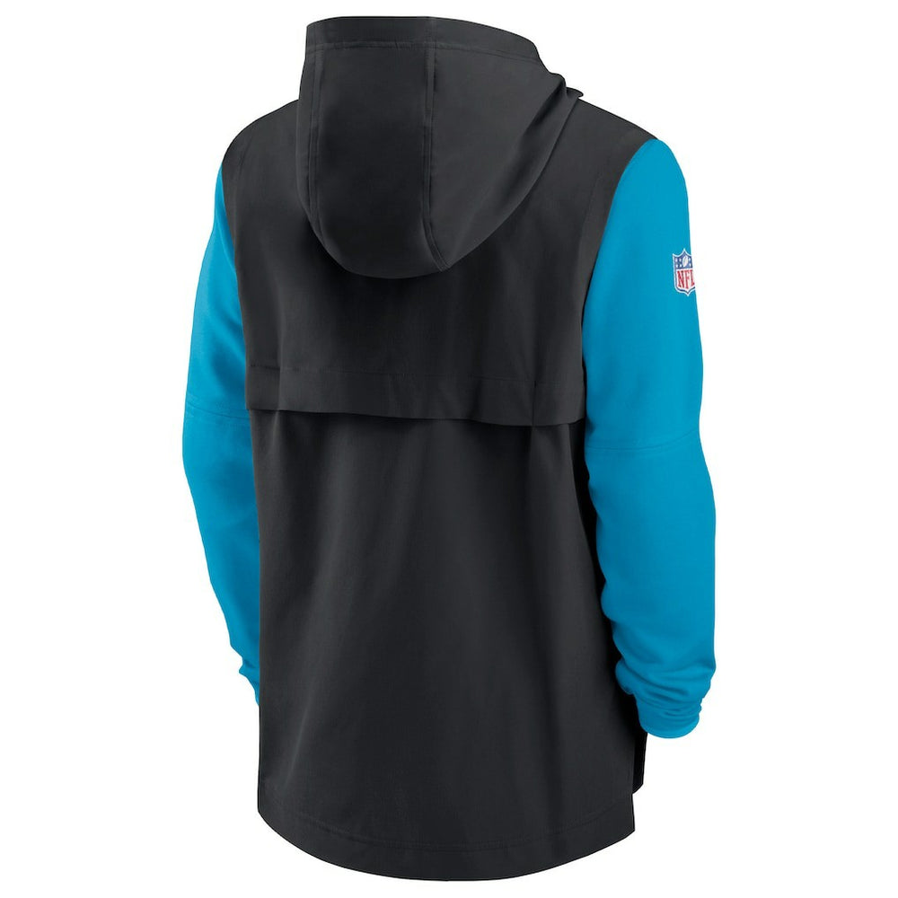 Carolina Panthers Sideline Player Quarter-Zip Hoodie - Black/Blue Hoodies