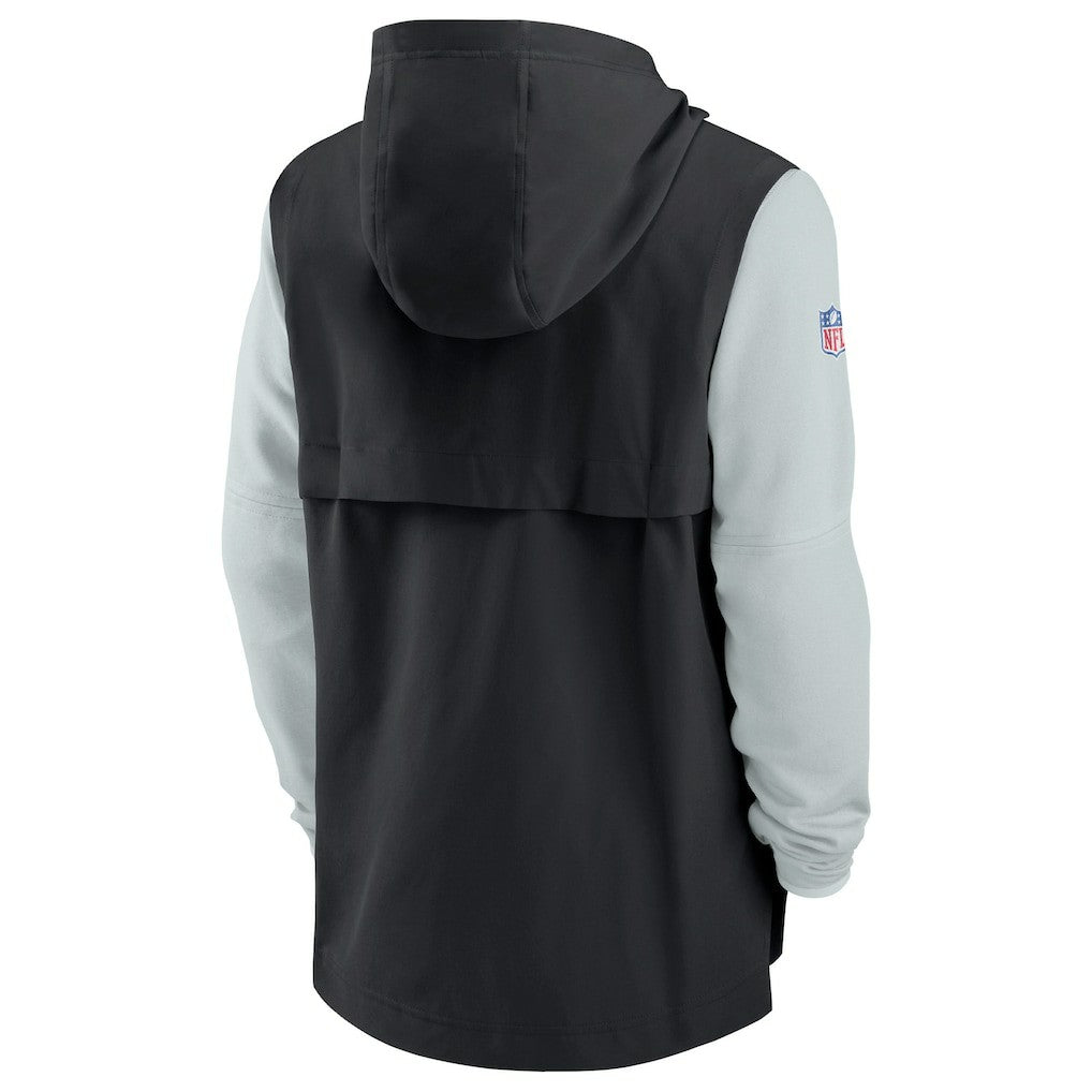 Las Vegas Raiders Sideline Player Quarter-Zip Hoodie Jacket - Black/Silver Hoodies