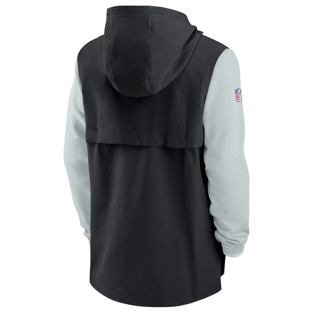Las Vegas Raiders Sideline Player Quarter-Zip Hoodie Jacket - Black/Silver Hoodies