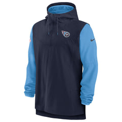 Tennessee Titans Sideline Player Quarter-Zip Hoodie - Navy/Light Blue Hoodies