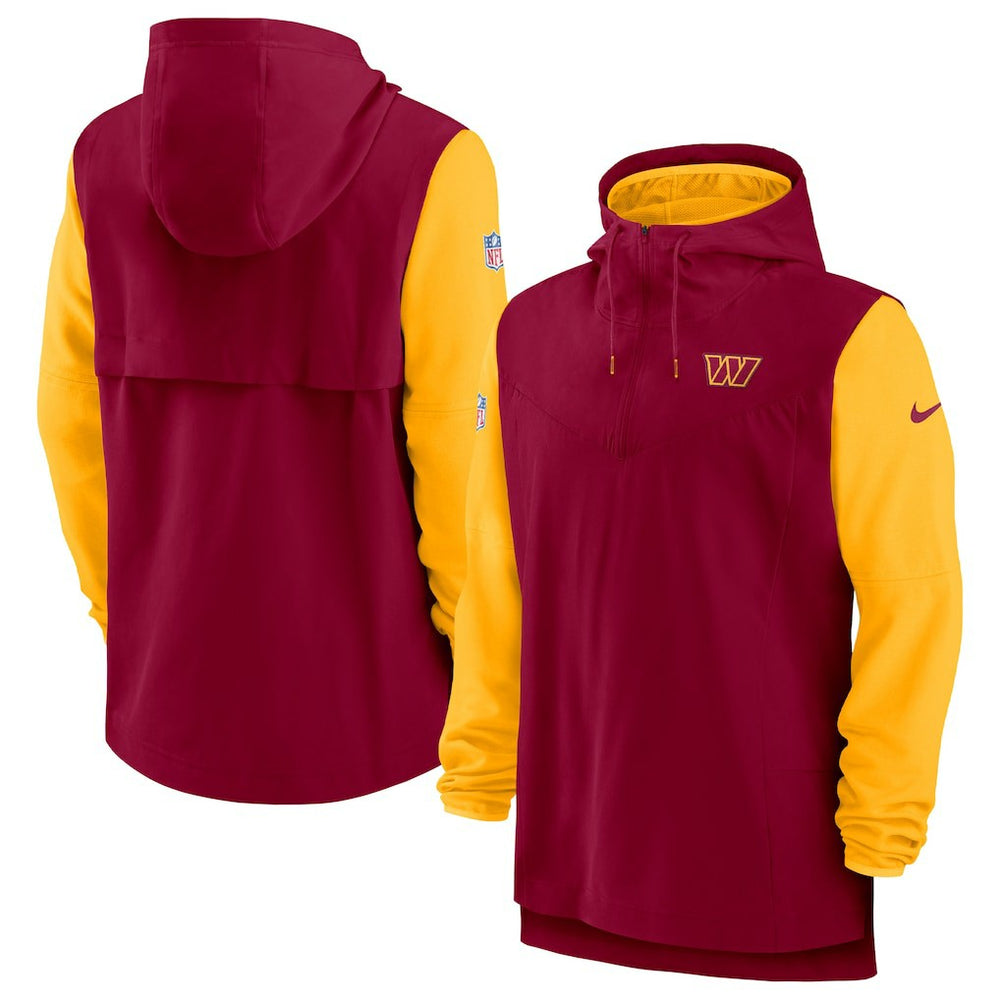 Washington Commanders Sideline Player Quarter-Zip Hoodie - Burgundy/Gold Hoodies