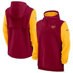 Washington Commanders Sideline Player Quarter-Zip Hoodie - Burgundy/Gold Hoodies