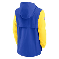 Los Angeles Rams Sideline Player Quarter-Zip Hoodie Jacket - Royal/Gold Hoodies