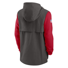 Tampa Bay Buccaneers Sideline Player Quarter-Zip Hoodie - Pewter/Red Hoodies