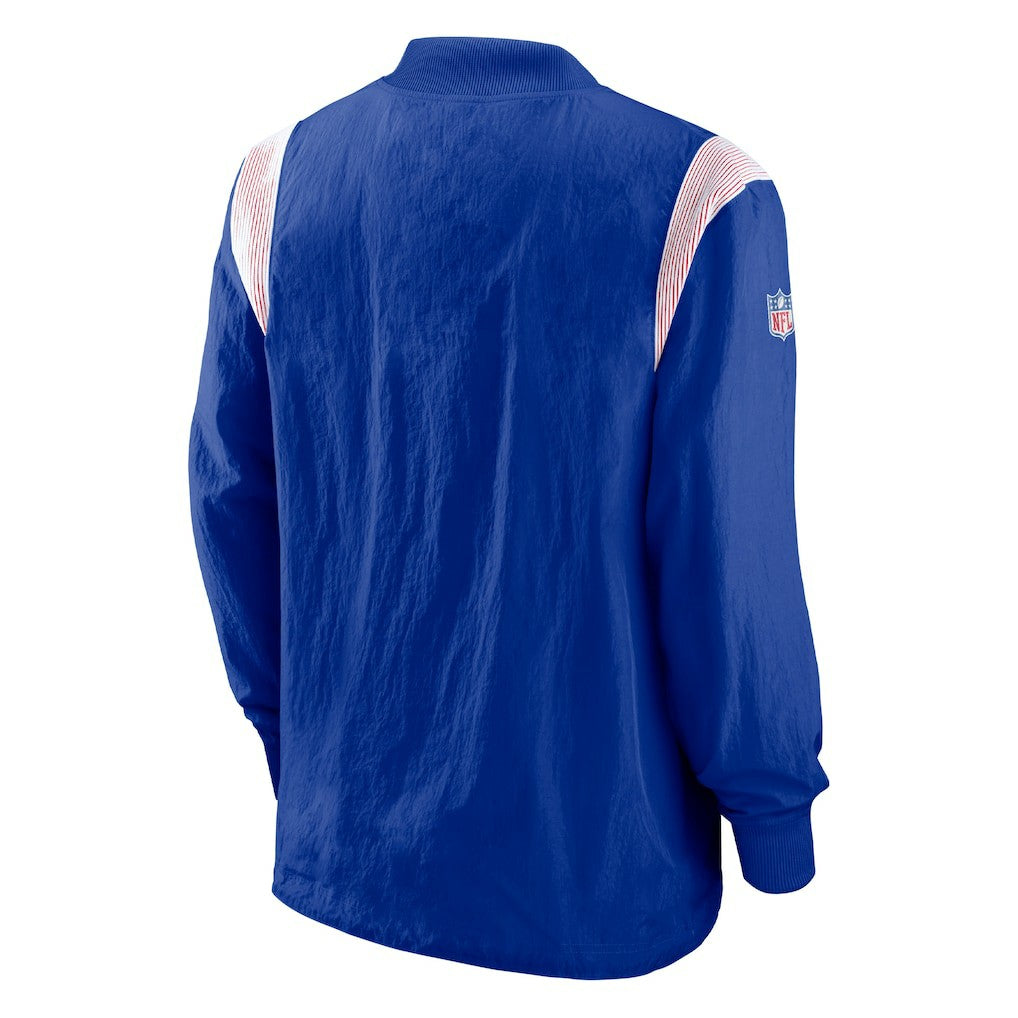 Buffalo Bills Sideline Athletic Stack V-Neck Pullover Windshirt Jacket - Royal Pullover