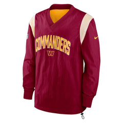 Washington Commanders Sideline Athletic Stack V-Neck Pullover Windshirt Jacket - Burgundy Pullover