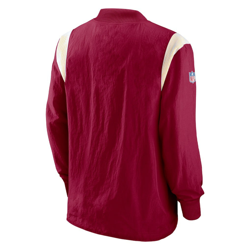 Washington Commanders Sideline Athletic Stack V-Neck Pullover Windshirt Jacket - Burgundy Pullover