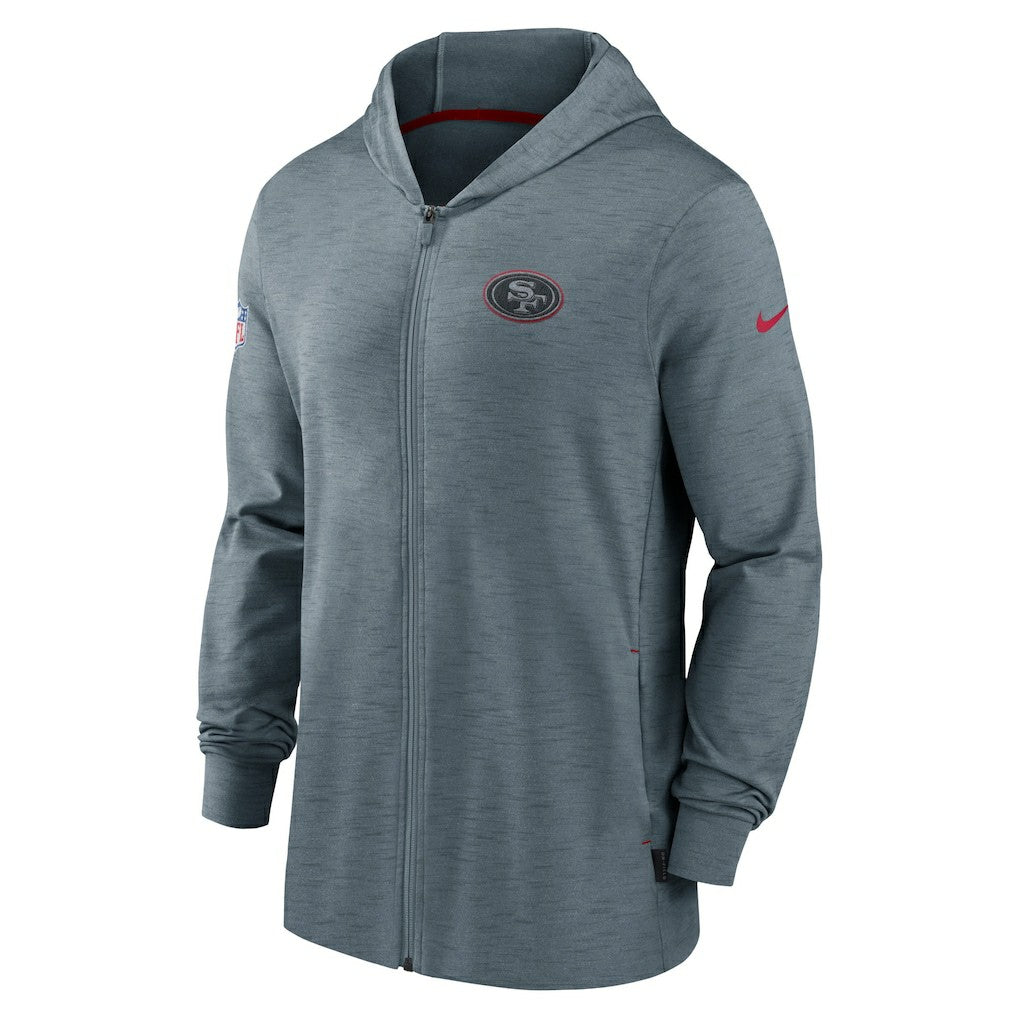 San Francisco 49ers Sideline Team Pop Full-Zip Hoodie Jacket - Heather Gray Hoodies