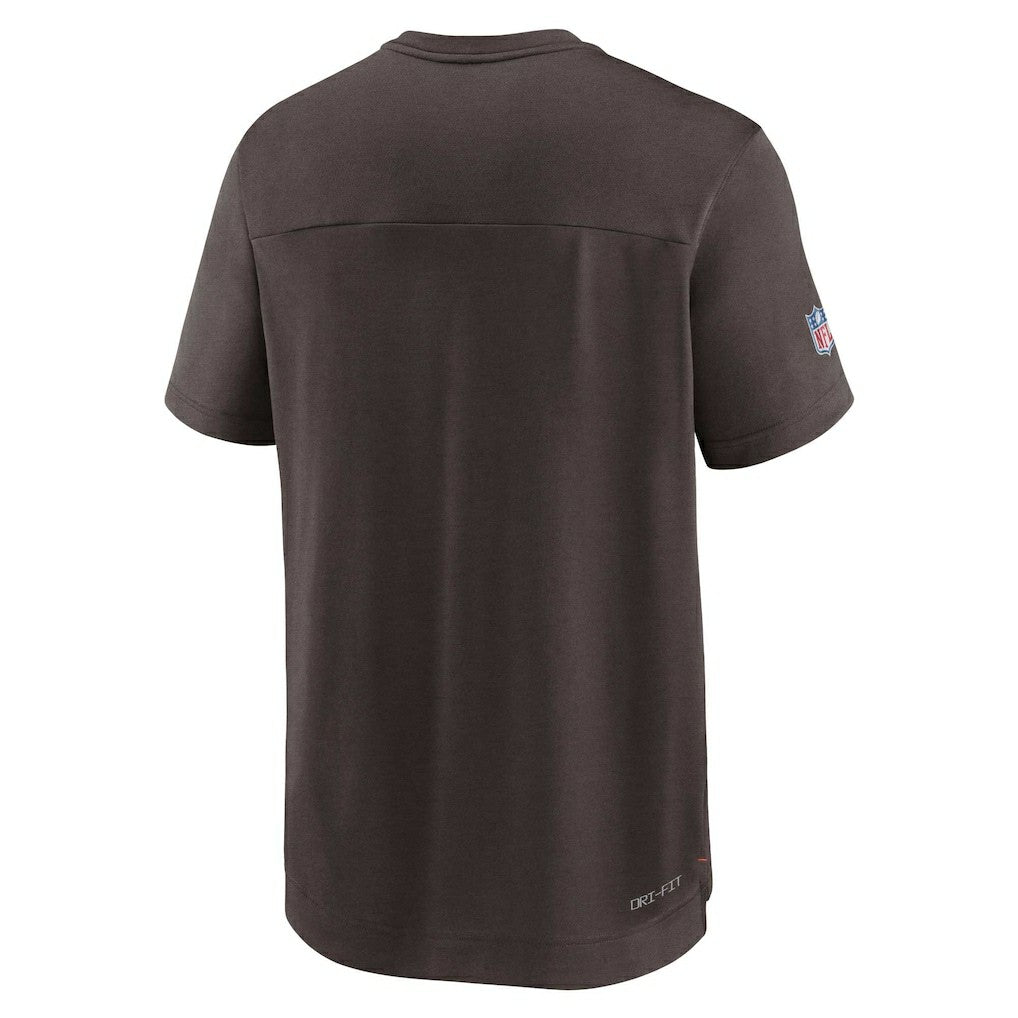 Cleveland Browns Sideline Coaches Vintage Chevron Performance V-Neck T-Shirt - Brown T-shirts