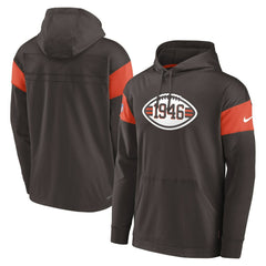 Cleveland Browns Sideline Arch Jersey Performance Pullover Hoodie - Brown Jerseys