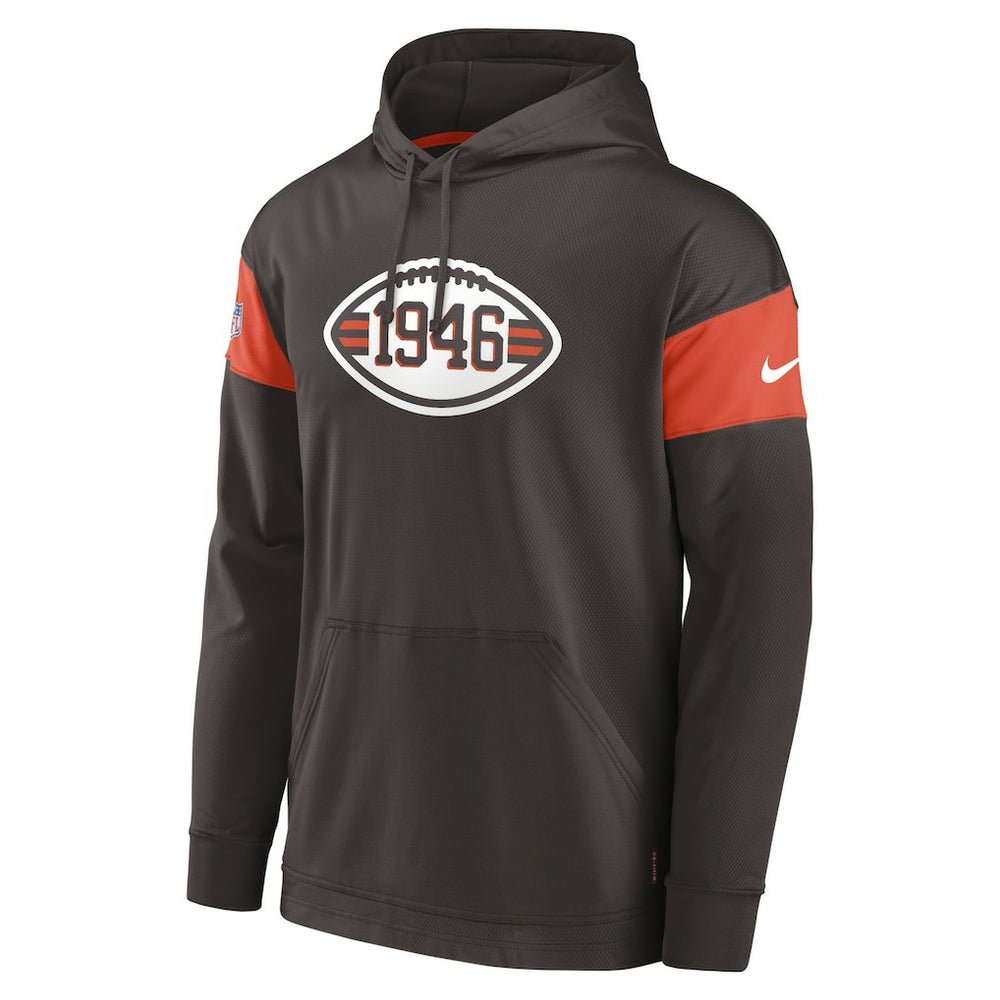 Cleveland Browns Sideline Arch Jersey Performance Pullover Hoodie - Brown Jerseys