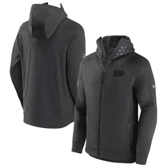 Philadelphia Flyers Fanatics Authentic Pro Road Tech Lightweight Full-Zip Hoodie Jacket - Charcoal | US 4509605