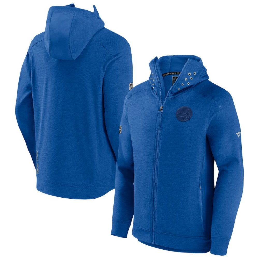 New York Islanders Fanatics Authentic Pro Road Tech Lightweight Full-Zip Hoodie Jacket - Heather Royal | US 4509606